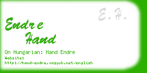 endre hand business card